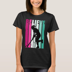 Roze en groene Motivatie meisjes Hockey Believe C T-shirt