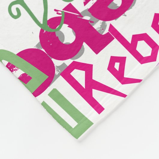 Roze en Groene Naam Collage Girl's Allover Print Fleece Deken (Hoek)