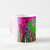 Roze en groene natuur koffiemok (Voorkant links)