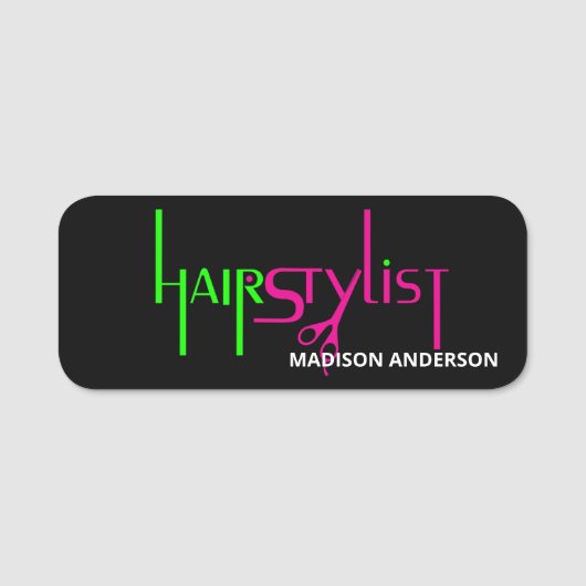 Roze en groene neon naamplaatje (Voorkant)