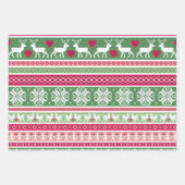 Roze en groene Nordic Trio Inpakpapier Vel (Voorkant)