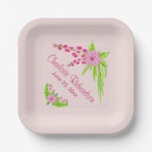 Roze en groene nostalgisch Bord van Floral Paper (Voorkant)