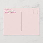 Roze en groene nostalgische Floral Briefkaart (Achterkant)