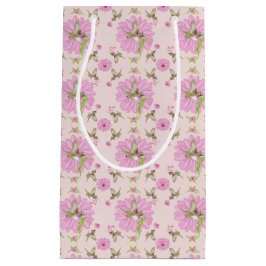 Roze en groene nostalgische Floral Gift Bag Klein Cadeauzakje