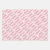 Roze en groene nostalgische Floral Inpakpapier Vel (Voorkant 3)