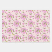 Roze en groene nostalgische Floral Inpakpapier Vel (Voorkant)
