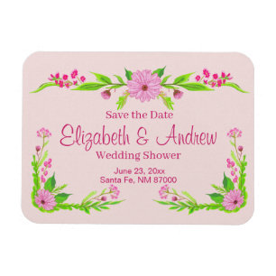 Roze en groene nostalgische Floral Magnet Magneet