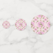 Roze en groene nostalgische Floral Table Confetti (Achterkanten)