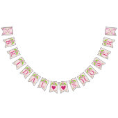 Roze en groene nostalgische platte brander vlaggetjes (Alle)