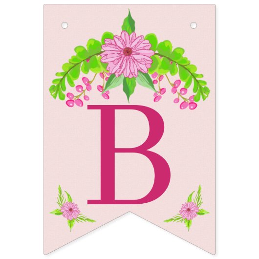 Roze en groene nostalgische platte brander vlaggetjes (Tweede vlag)