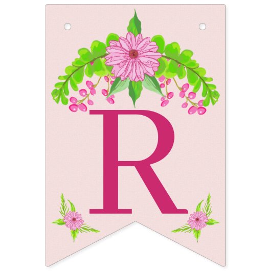 Roze en groene nostalgische platte brander vlaggetjes (Derde vlag)