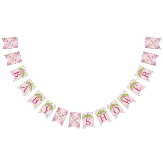 Roze en groene nostalgische platte brander vlaggetjes (Alle)