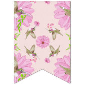 Roze en groene nostalgische platte brander vlaggetjes (Eerste vlag)