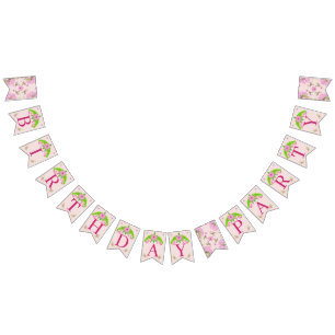 Roze en groene nostalgische platte brander vlaggetjes
