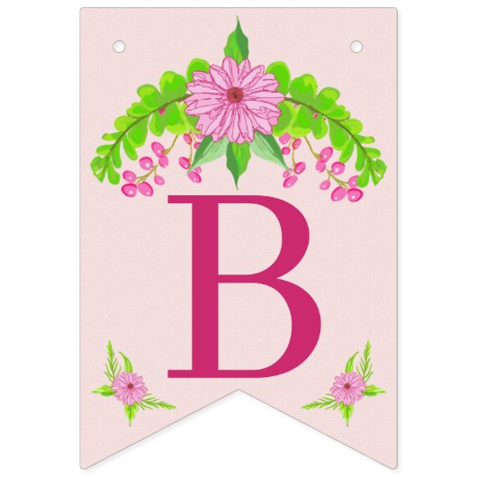 Roze en groene nostalgische platte brander vlaggetjes (Tweede vlag)