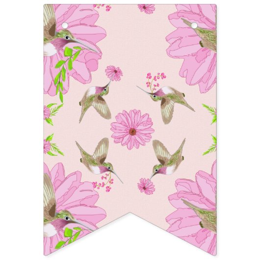 Roze en groene nostalgische platte brander vlaggetjes (Eerste vlag)