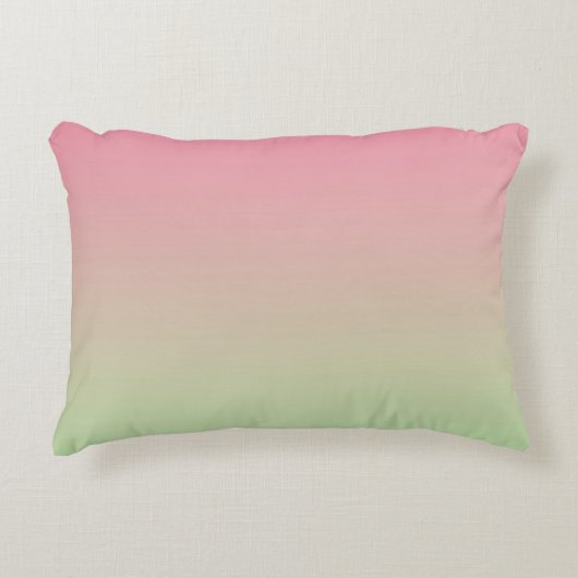"Roze en groene ombre" Decoratief Kussen (Voorkant)