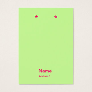Roze en groene oorbel kaarten visitekaartje