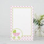 Roze en groene optie 2 briefpapier (Staand voorkant)