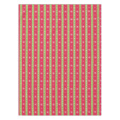 Roze en groene Ornamenten en Sneeuwvlokken Tafelst Tafelkleed (Voorkant)