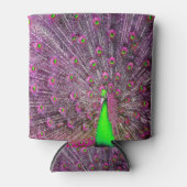 Roze en groene pacock, blikjeskoeler (Voorkant)