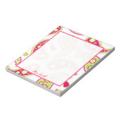Roze en Groene Paisley Aangepast Notitieblok (Linkerzijde)