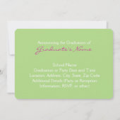 Roze en Groene Paisley Graduation Party Kaart (Achterkant)