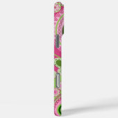 Roze en groene Paisley iPhone 16 hoesje (Achterkant / Rechts)