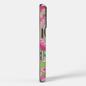 Roze en groene Paisley iPhone 16 hoesje (Achterkant / Rechts)