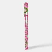 Roze en groene Paisley iPhone 16 hoesje (Achterkant / Links)