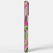 Roze en groene Paisley iPhone 16 hoesje (Achterkant / Rechts)