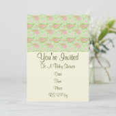 Roze en groene paisley uitnodiging (Staand voorkant)
