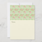 Roze en groene paisley uitnodiging (Achterkant)