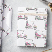Roze en groene Palm Beach Golf Cart Cadeaupapier