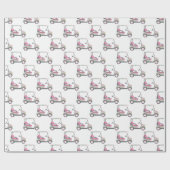 Roze en groene Palm Beach Golf Cart Cadeaupapier (Vlak)