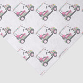 Roze en groene Palm Beach Golf Cart Tissuepapier (Detail)