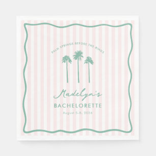 Roze en groene Palm Springs Before The Rings-feest Servet