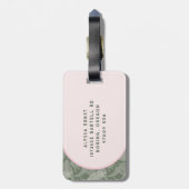Roze en groene Palm Tree Travel Journal Bagagelabel (Achterkant verticaal)
