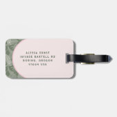 Roze en groene Palm Tree Travel Journal Bagagelabel (Achterkant horizontaal)