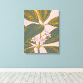Roze en groene palmrond Botanische tekening Canvas Afdruk (Insitu (Houten vloer))