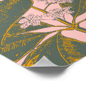 Roze en groene palmrond Botanische tekening Poster (Hoek)