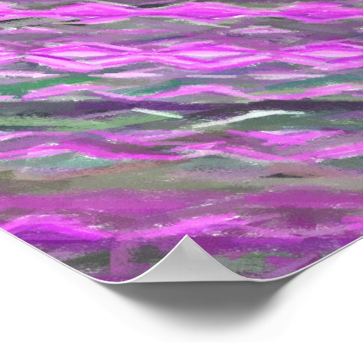 Roze en groene pasteelkrijt abstracte kunst poster (Hoek)