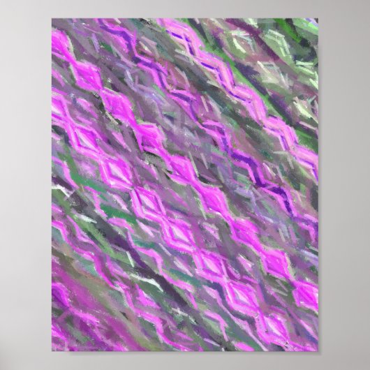 Roze en groene pasteelkrijt abstracte kunst poster (Voorkant)