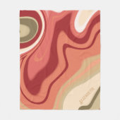 Roze en Groene Pastel Abstracte Aangepaste Inspiri Fleece Deken (Voorkant)