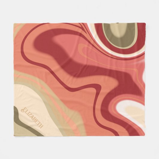 Roze en Groene Pastel Abstracte Aangepaste Inspiri Fleece Deken (Voorkant (Horizontaal))