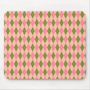 Roze en groene pastel Argyle Plaid Pattern Muismat