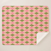 Roze en groene pastel Argyle Plaid Pattern Sherpa Deken (Voorkant (horizontaal))