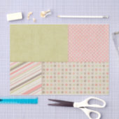 Roze en groene patchwork tissuepapier (Craft)
