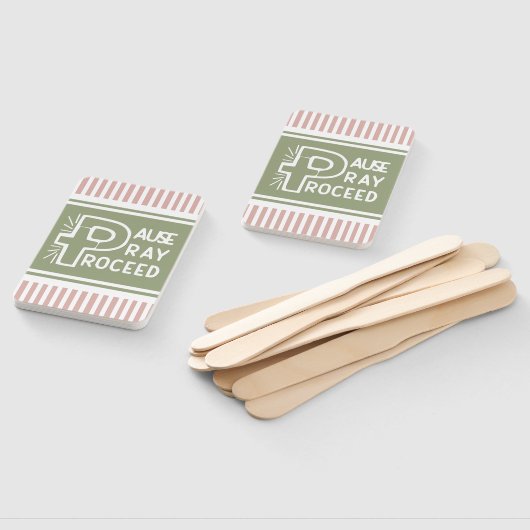 roze en groene Pauze Pray Doorgaan Christelijk Handwaaier (Niet-gemonteerd)