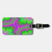 Roze en groene Peacock Tail Bagagelabel (Voorkant horizontaal)